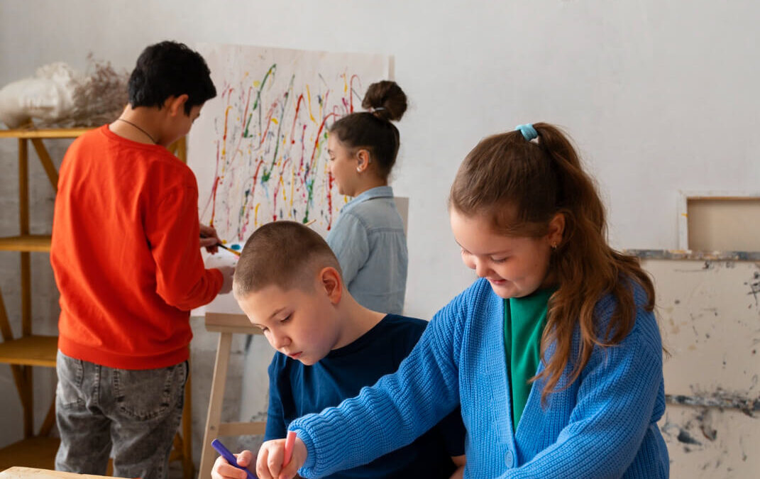 Young Children Having Fun While Doing Arts