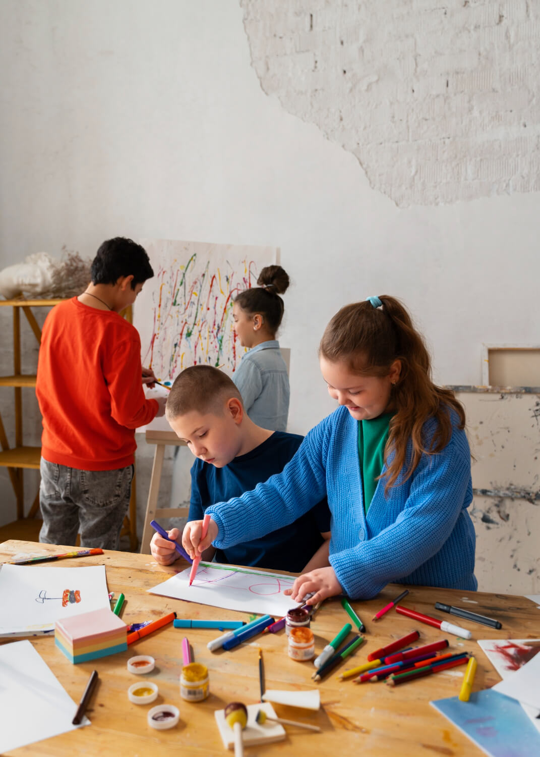 Young Children Having Fun While Doing Arts